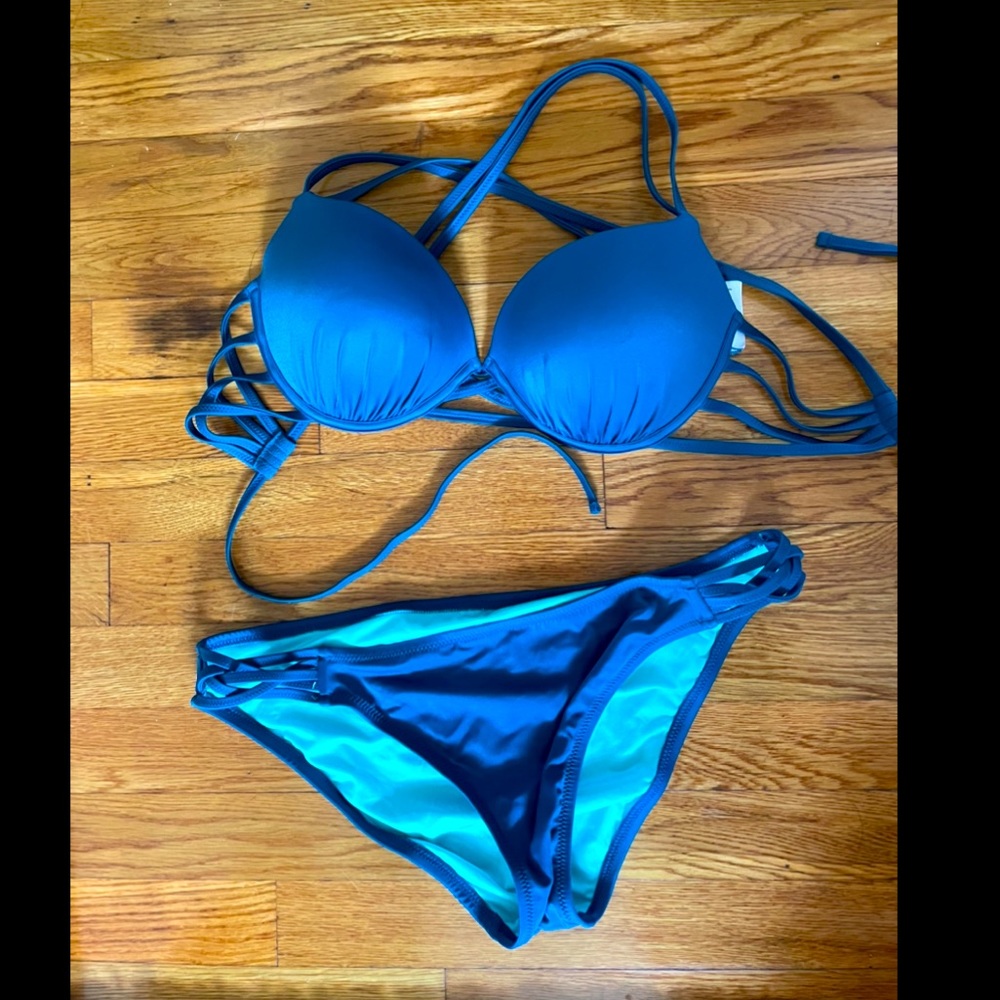 Teal Push Up Bikini